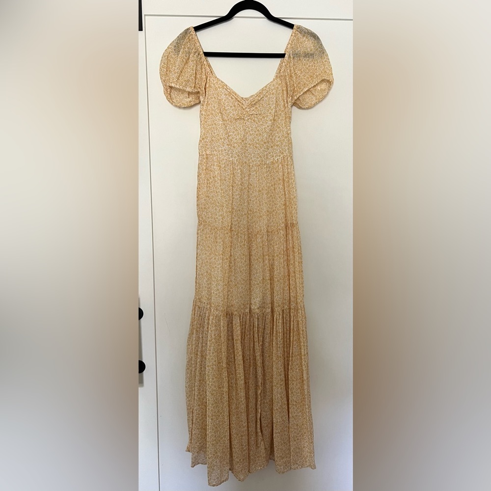 Billabong Maxi dress, white & yellow floral dress, lined